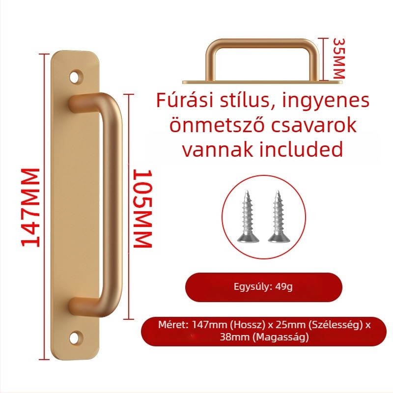 Wanson Handhandle – fúrás nélküli fogantyú alumínium ötvözethez, szekrényekhez és ajtókhoz, öntapadós, modern stílus