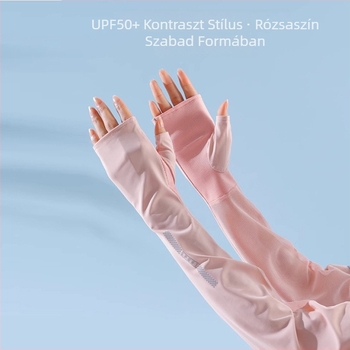 Női napvédő karvédők kerékpározáshoz, Ice Silk kötött, egyszínű minta, koreai stílus
