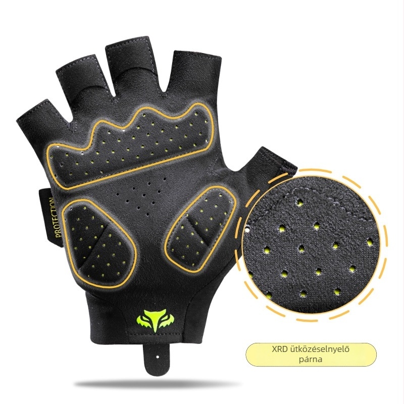 Kerékpáros kesztyűk, rövid ujjas, Lycra, felnőtteknek, uniszex, kerékpározáshoz