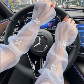 Napvédő ujjvédők masnival, hálós poliészter anyagból, laza szabású és lélegző