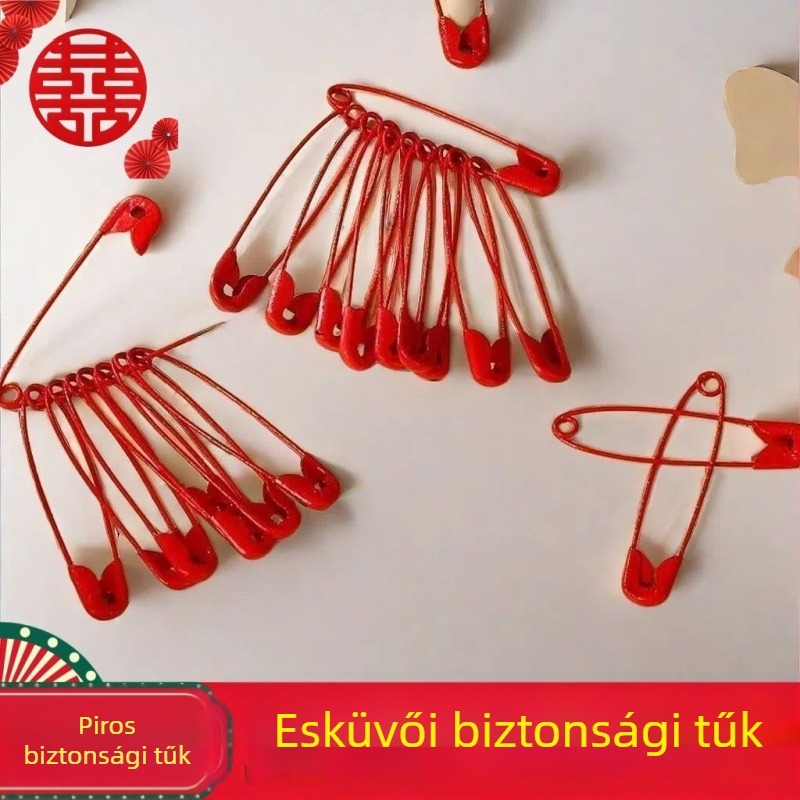 Új stílusú piros menyasszonyi bross, ideális az esküvői ünnepségekhez és menyasszonyi ládákhoz, biztonságos rögzítés