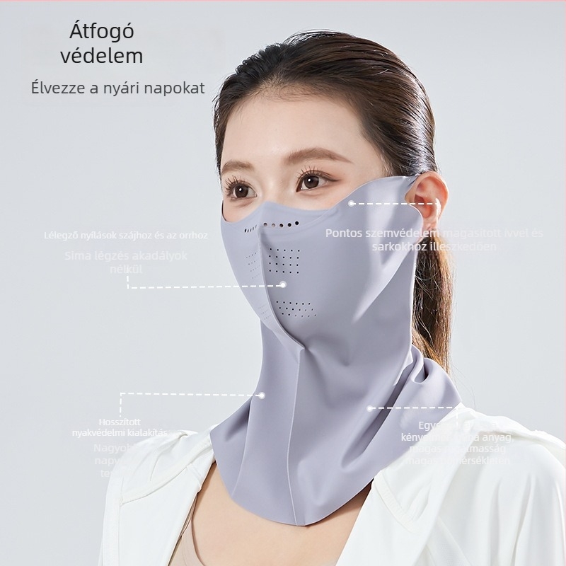 All-in-One UV arc- és nyakvédő maszk, légáteresztő nylon anyagból, UV védelem, ultra-könnyű, szélálló
