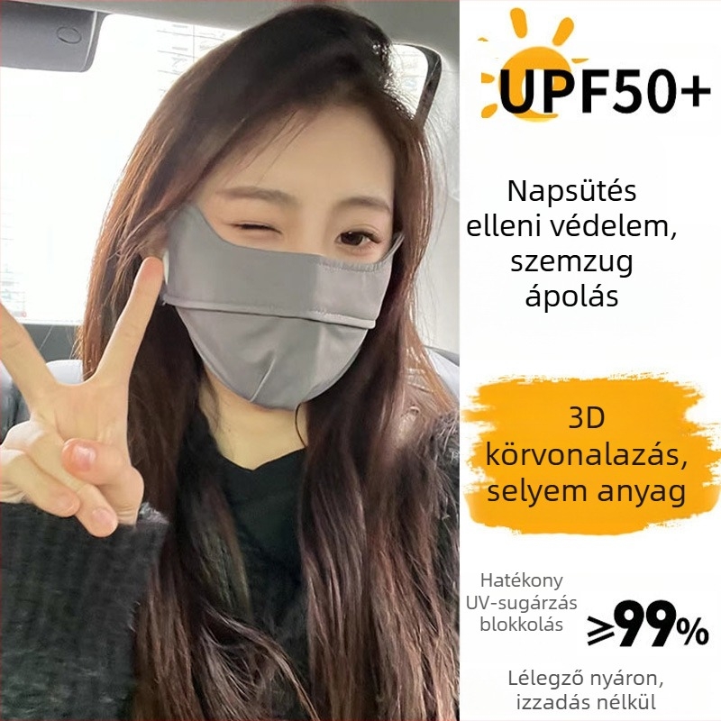 Mucheng Légáteresztő maszk UV-védelmet nyújtó, teljes arcot fedő maszk, poliészter rost
