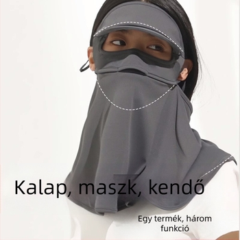 OKSK Teljes arcú napszűrő maszk kapucnival – UV védelem, porálló, nejlon anyag