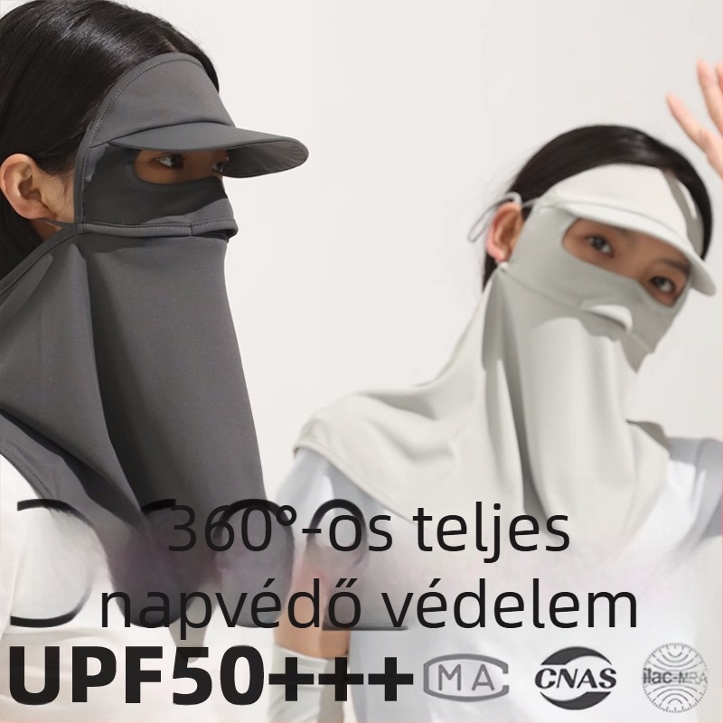 OKSK Teljes arcú napszűrő maszk kapucnival – UV védelem, porálló, nejlon anyag