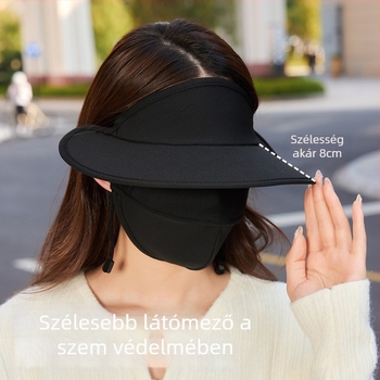 Kapucnis UV-védő maszk, nylon anyagból, szélálló, meleg, porálló