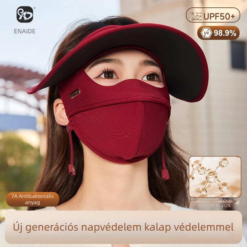 Kapucnis UV-védő maszk, nylon anyagból, szélálló, meleg, porálló
