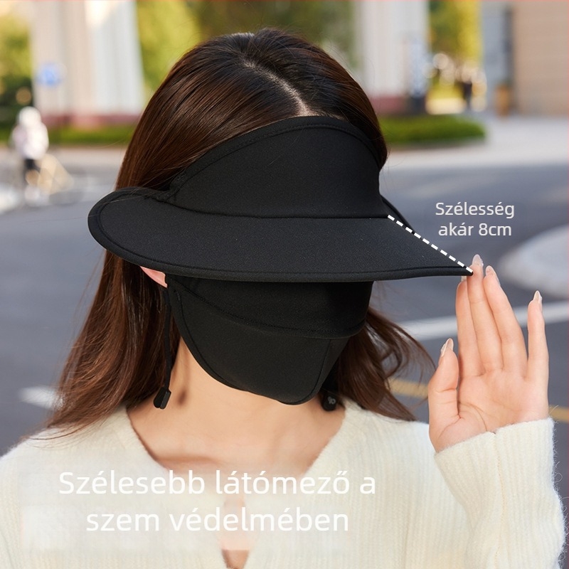 Kapucnis UV-védő maszk, nylon anyagból, szélálló, meleg, porálló