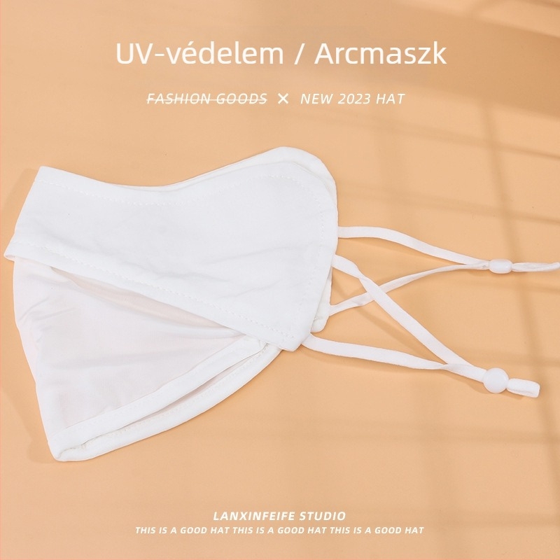 Légáteresztő arcmaszk napvédő UV védelemmel, poliészter rost, minimalistás, mindennapi stílus, félfedés, 2024 tavasz