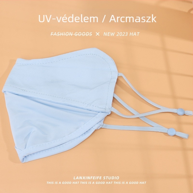 Légáteresztő arcmaszk napvédő UV védelemmel, poliészter rost, minimalistás, mindennapi stílus, félfedés, 2024 tavasz