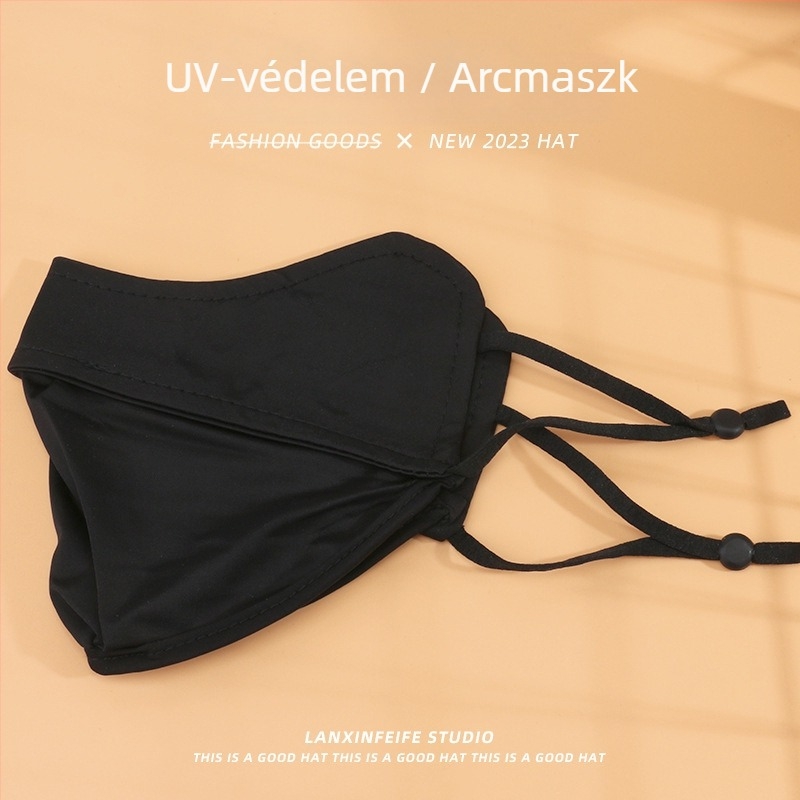 Légáteresztő arcmaszk napvédő UV védelemmel, poliészter rost, minimalistás, mindennapi stílus, félfedés, 2024 tavasz
