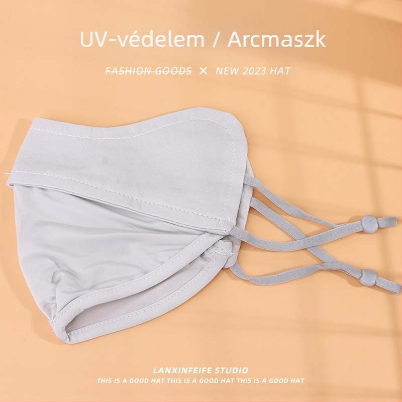 Légáteresztő arcmaszk napvédő UV védelemmel, poliészter rost, minimalistás, mindennapi stílus, félfedés, 2024 tavasz