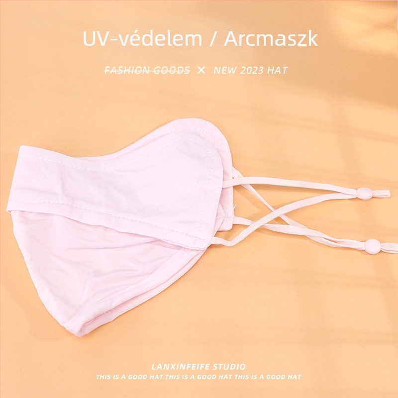 Légáteresztő arcmaszk napvédő UV védelemmel, poliészter rost, minimalistás, mindennapi stílus, félfedés, 2024 tavasz