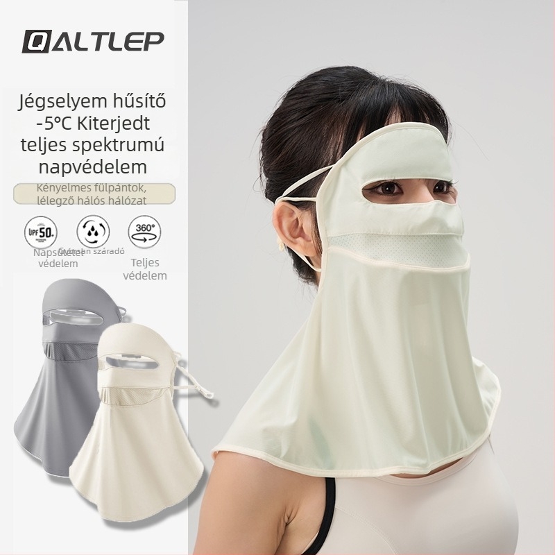 Sál-stílusú napvédő kerékpáros arcmaszk, lélegző, UV védelem, árnyékolás, nylon anyag