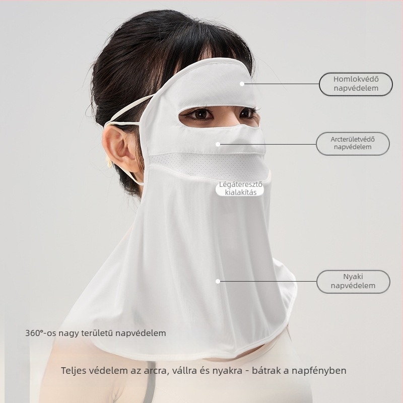 Sál-stílusú napvédő kerékpáros arcmaszk, lélegző, UV védelem, árnyékolás, nylon anyag