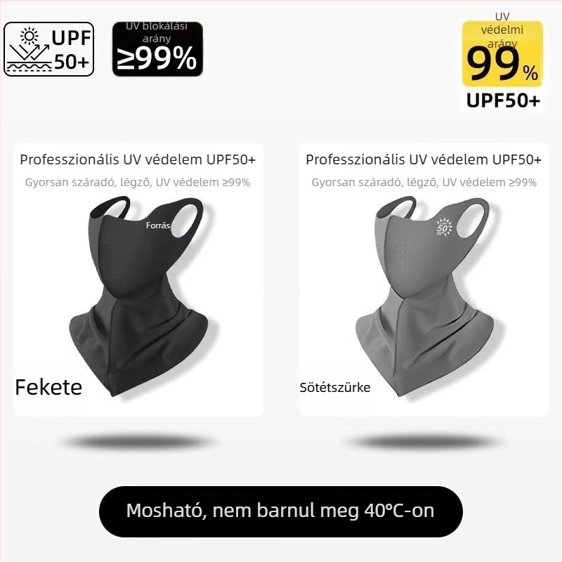 Napsugárvédő arcmaszk nőknek, lélegző, UV-védelem, poliészter anyag (61–70% tartalom), college-stílusú, félfedett