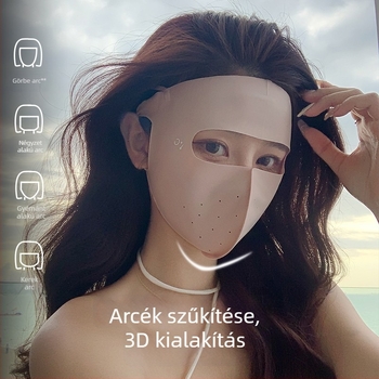 Női teljes arcfedő maszk UV-védelemmel, lélegző nylon anyagból, teljes arcfedés, nyári kerékpározáshoz