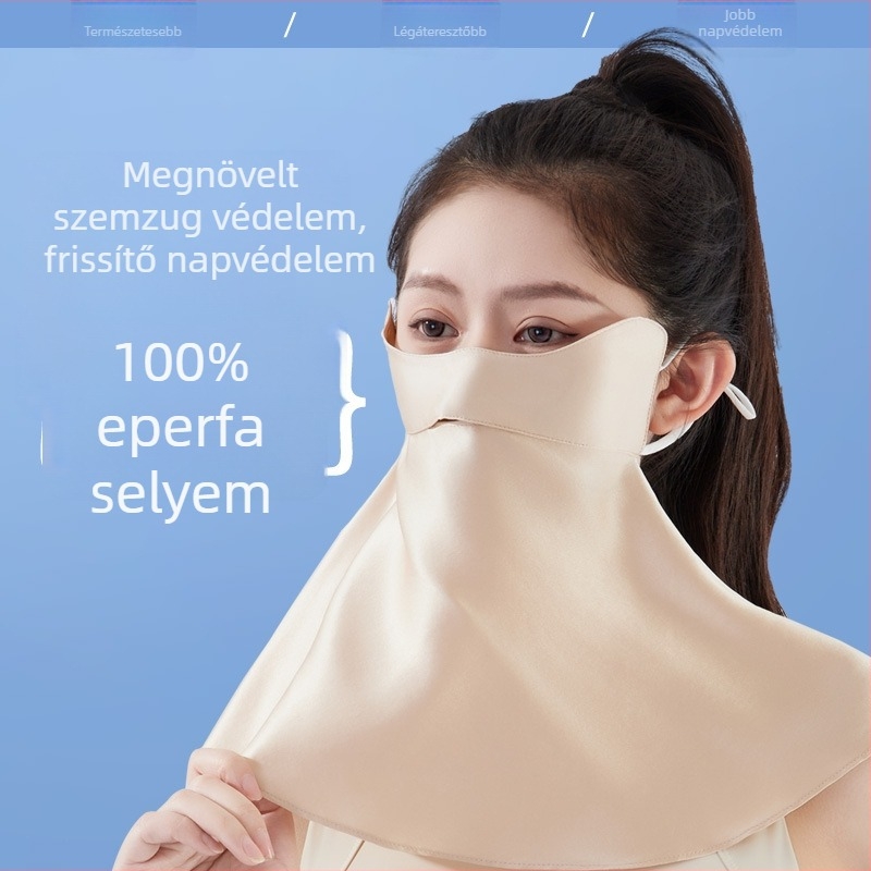 UV-védő selyem maszk, integrált nyak- és szemvédővel, nőknek kerékpározáshoz