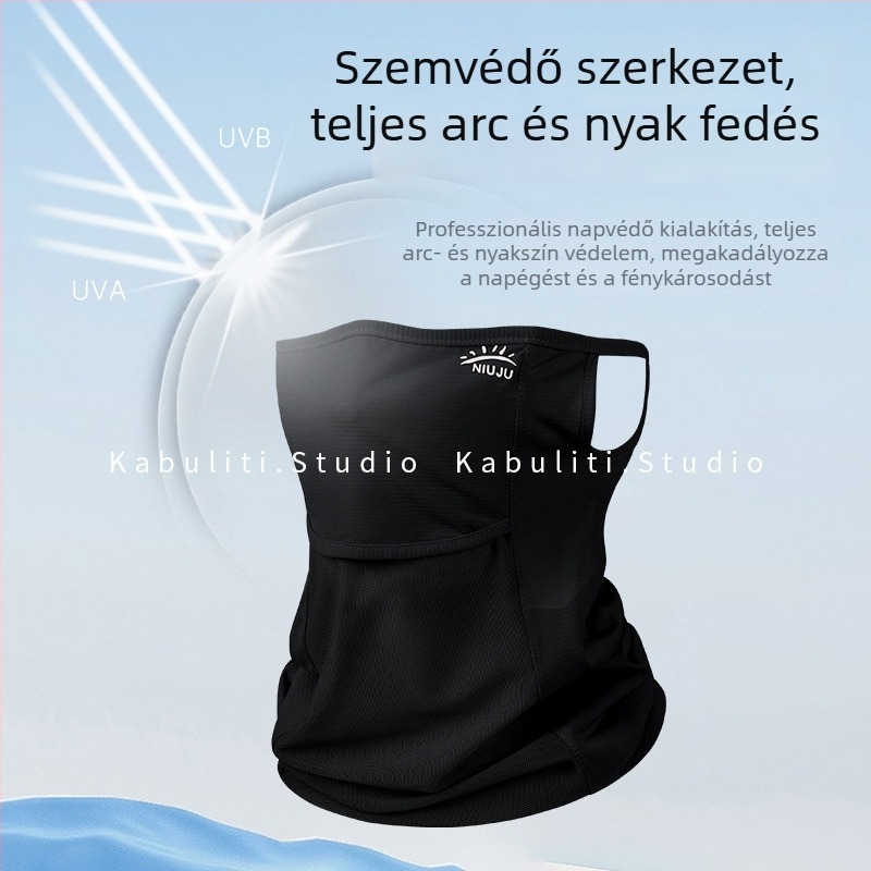 Nylonból készült, légáteresztő, UV-védő, napszűrő maszk fülhurokkal