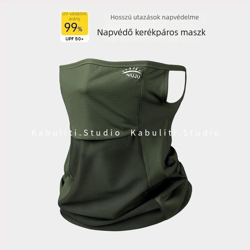 Nylonból készült, légáteresztő, UV-védő, napszűrő maszk fülhurokkal