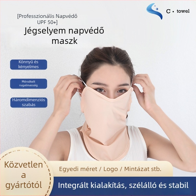 Ice Silk félarcmaszk nőknek UV védelemmel – gyorsan szárad, lélegző, szélálló, rovarriasztó