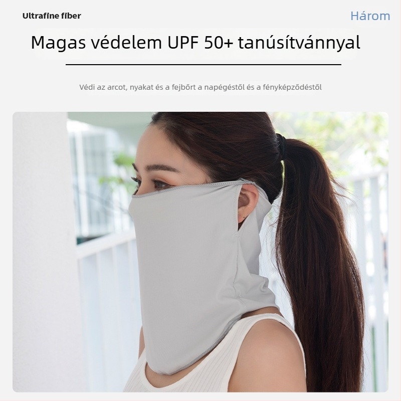 Ice Silk félarcmaszk nőknek UV védelemmel – gyorsan szárad, lélegző, szélálló, rovarriasztó
