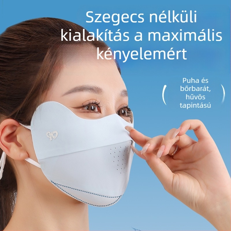 UV-védelmi maszk, Ice Silk anyag, varrat nélküli, 3D lélegző, szemvédelme