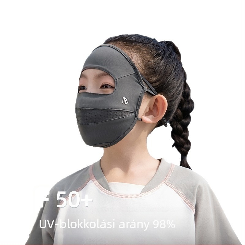 Dulin gyermek UV-védelmes teljes arcvédő maszk, légáteresztő nylon anyagból, kültéri használatra, nyár 2025