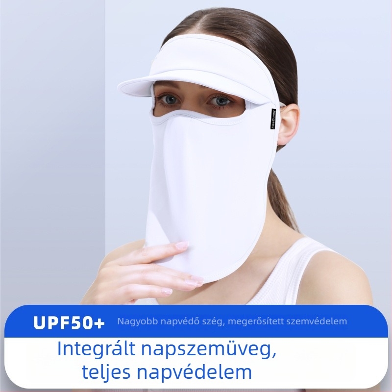 Meetsunny napvédő maszk, UPF50+, nejlon arcvédő karimával, teljesen fedő kültéri árnyékoló