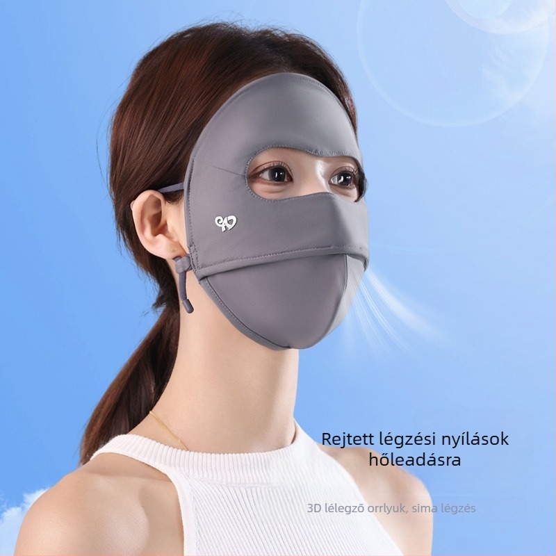 Uniszex teljes arcú maszk UV-védelemmel, lélegző nylon anyagból, könnyű és porálló