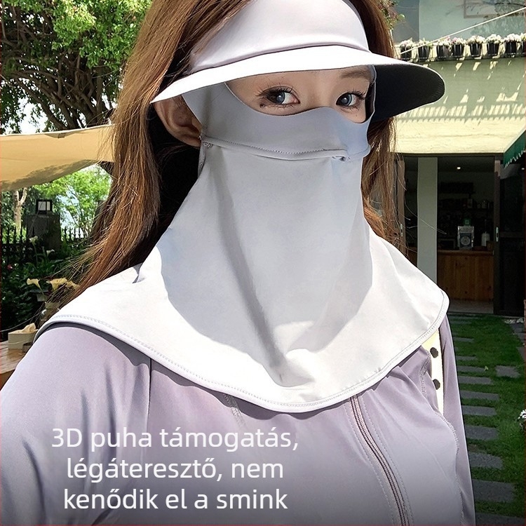 Nyakvédős arcmaska, légáteresztő, kültéri árnyékoló, teljes fedés, poliészter anyag 51–60%