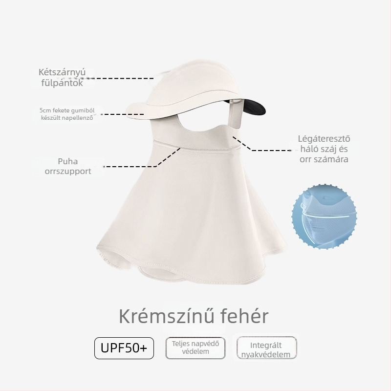 Nyakvédős arcmaska, légáteresztő, kültéri árnyékoló, teljes fedés, poliészter anyag 51–60%