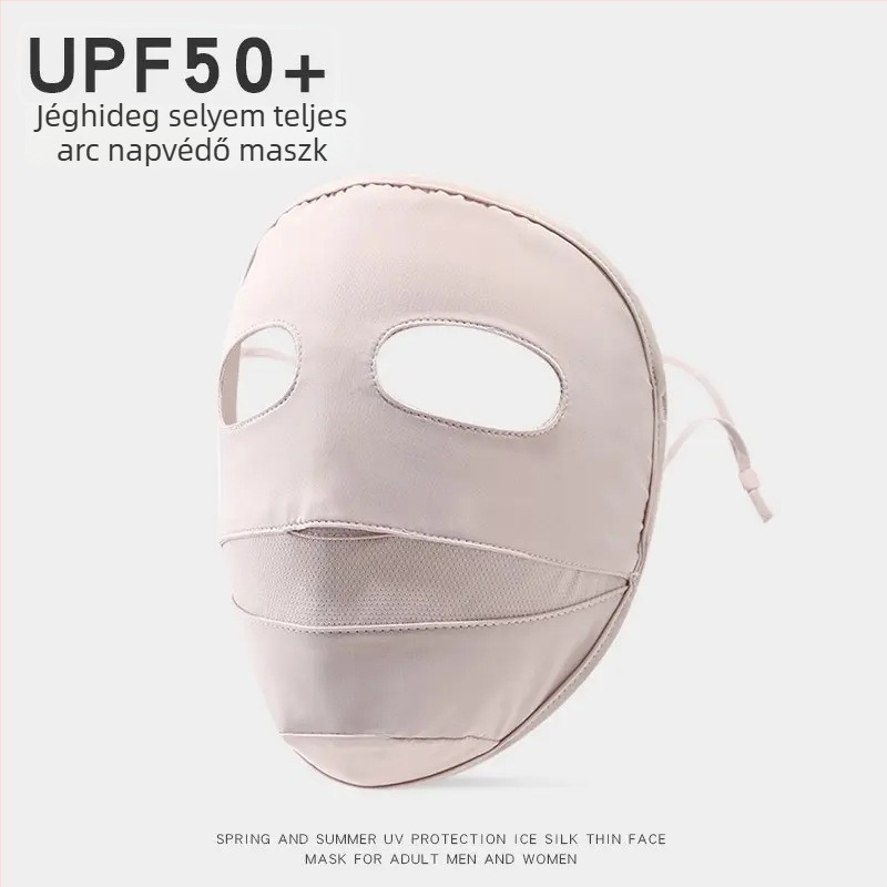 Teljes arcú UV-védő maszk, 3D kialakítás, légáteresztő Ice Silk anyag, Panda Eye stílus