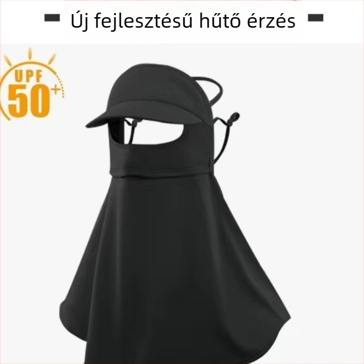 Teljes arcmaszk jégselyem anyagból kerékpározáshoz – légáteresztő, UV védelem, szélálló, nyakvédő