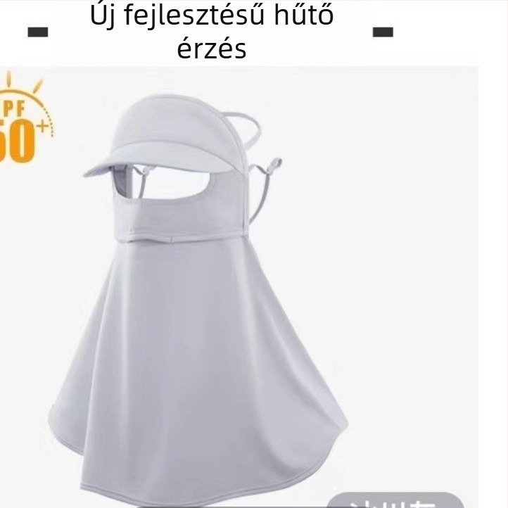Teljes arcmaszk jégselyem anyagból kerékpározáshoz – légáteresztő, UV védelem, szélálló, nyakvédő