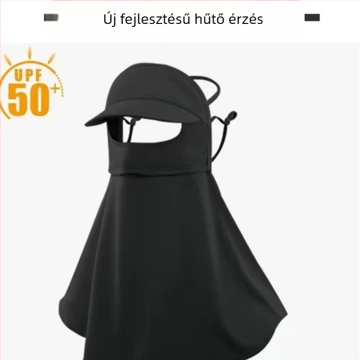 Teljes arcmaszk jégselyem anyagból kerékpározáshoz – légáteresztő, UV védelem, szélálló, nyakvédő