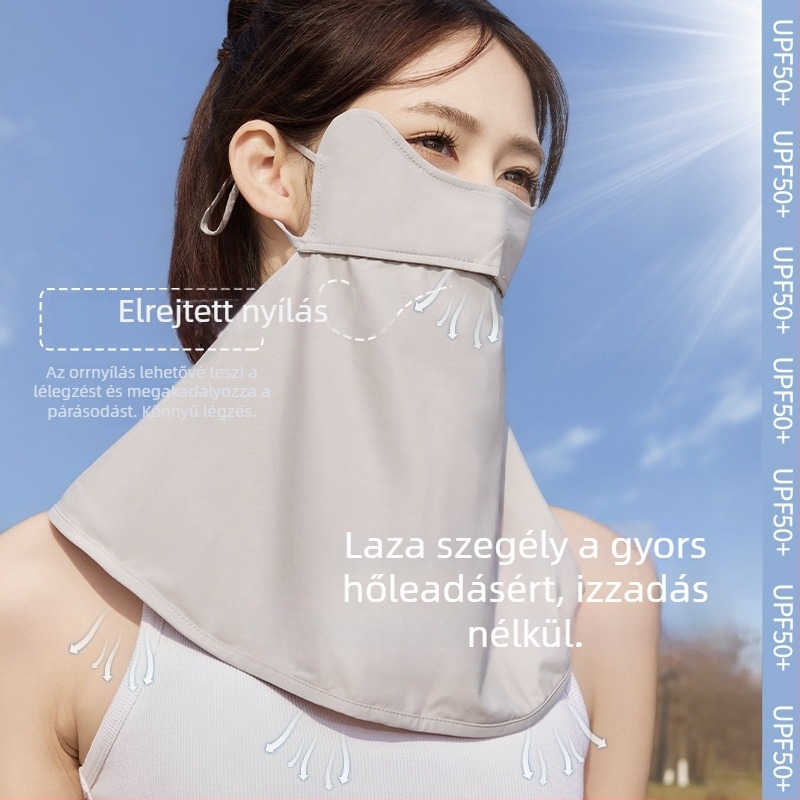 Női teljes arcú napvédő maszk – UV védelem, lélegző, gyorsan száradó, szélálló, nylon anyagú