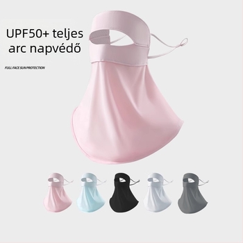 Női teljes arcú napvédő maszk — lélegző, UV védelem, szélálló, egy darabos kivitel, Ice Silk anyag (poloszteszter) spandexszel