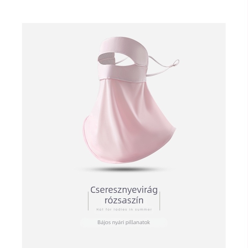 Női teljes arcú napvédő maszk — lélegző, UV védelem, szélálló, egy darabos kivitel, Ice Silk anyag (poloszteszter) spandexszel