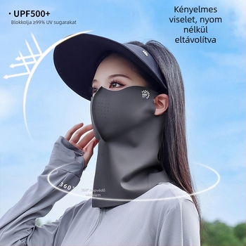 Nyakvédős arcmaszk — lélegző, UV-védelem, félig fedő dizájn, nylon + spandex, kültéri használat