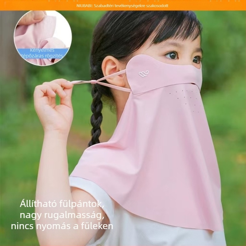Niubby gyerekeknek készített ice silk UV-védelmet nyújtó teljes arcmaszk, nyaki védelemmel, légáteresztő