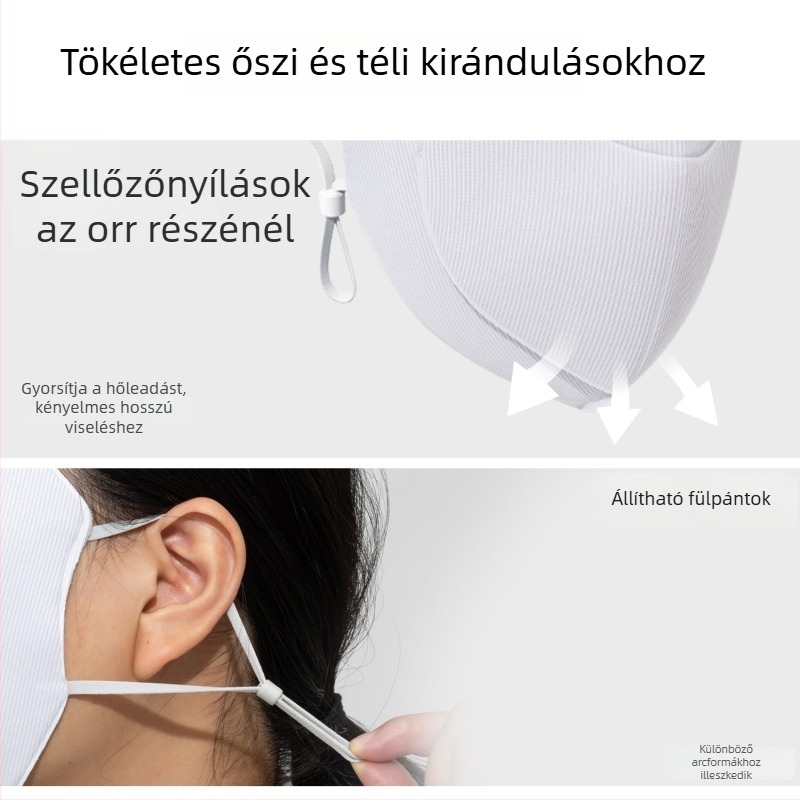 Női vastagított teljes arcmaszk téli kerékpározáshoz, fülrögzítővel, napsugár elleni védelem