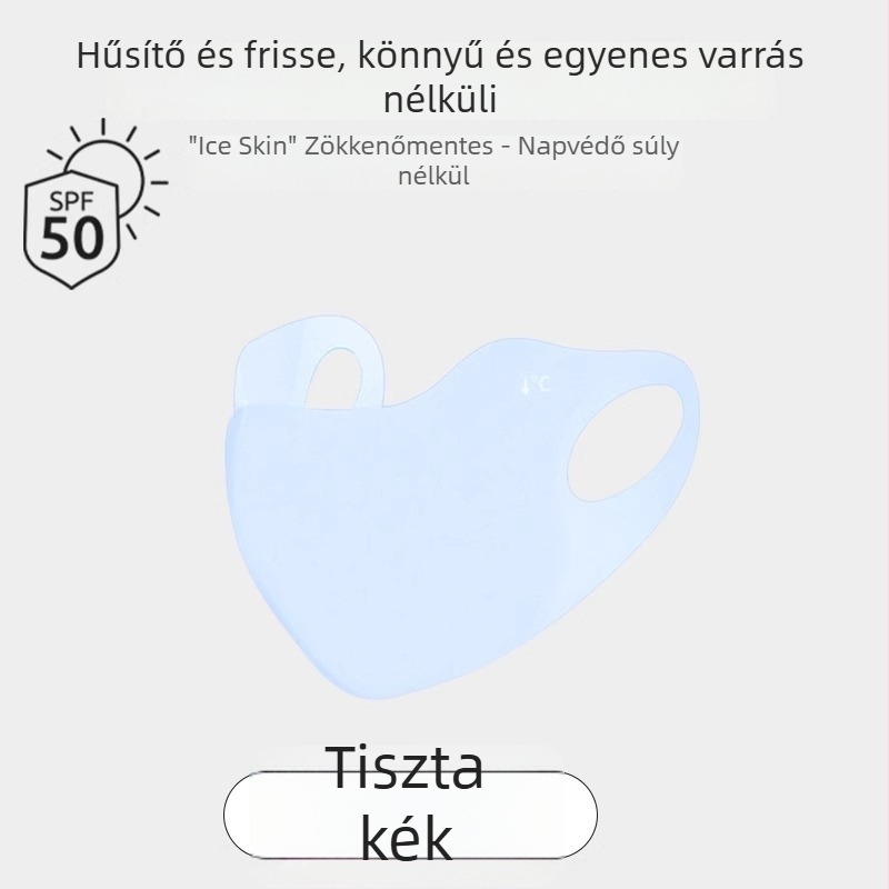 Ice Silk arcmaszk UV-védelmet nyújtó, lélegző, 3D kialakítású, gyorsan száradó, női modell.