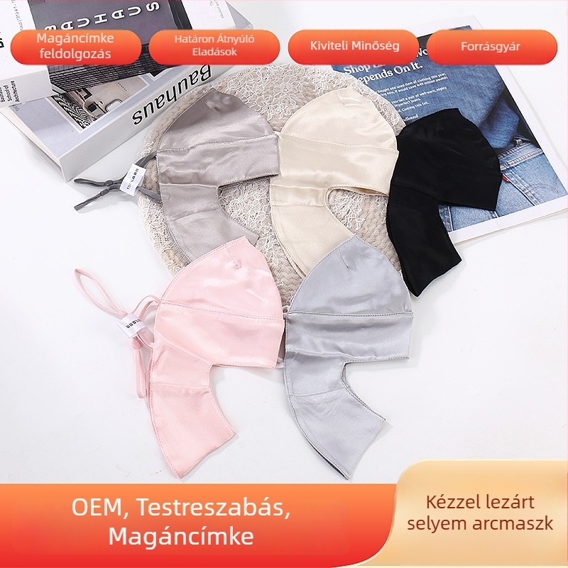 Teljes arcot védő maszk mulberry selyemből készült, UV védelem, lélegző, könnyű, szélálló