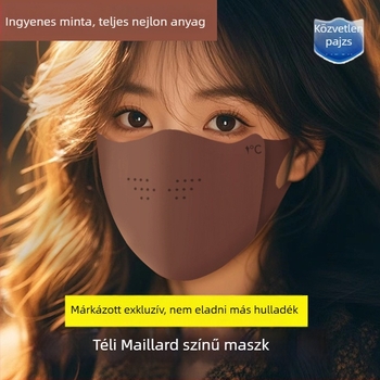 Yi Dun Meleg Téli Maska Párvédő, Pára-mentesítés, Légáteresztő 3D Mosható, Fülre Rögzítés, Monokróm; Anyag: Nylon + Spandex