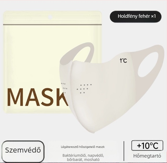 Yi Dun Meleg Téli Maska Párvédő, Pára-mentesítés, Légáteresztő 3D Mosható, Fülre Rögzítés, Monokróm; Anyag: Nylon + Spandex