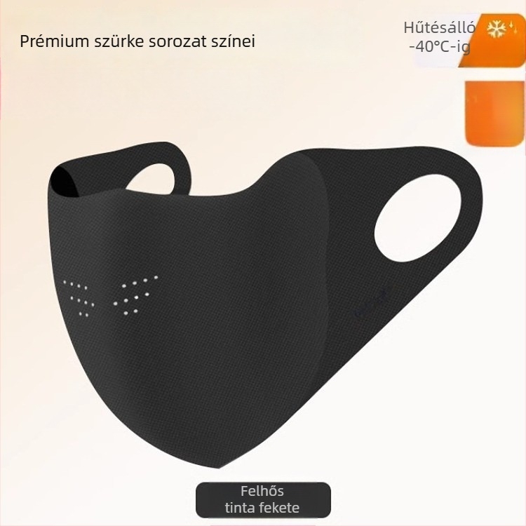 Yi Dun Meleg Téli Maska Párvédő, Pára-mentesítés, Légáteresztő 3D Mosható, Fülre Rögzítés, Monokróm; Anyag: Nylon + Spandex