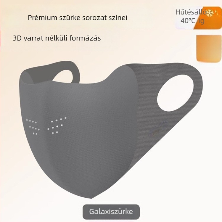 Yi Dun Meleg Téli Maska Párvédő, Pára-mentesítés, Légáteresztő 3D Mosható, Fülre Rögzítés, Monokróm; Anyag: Nylon + Spandex