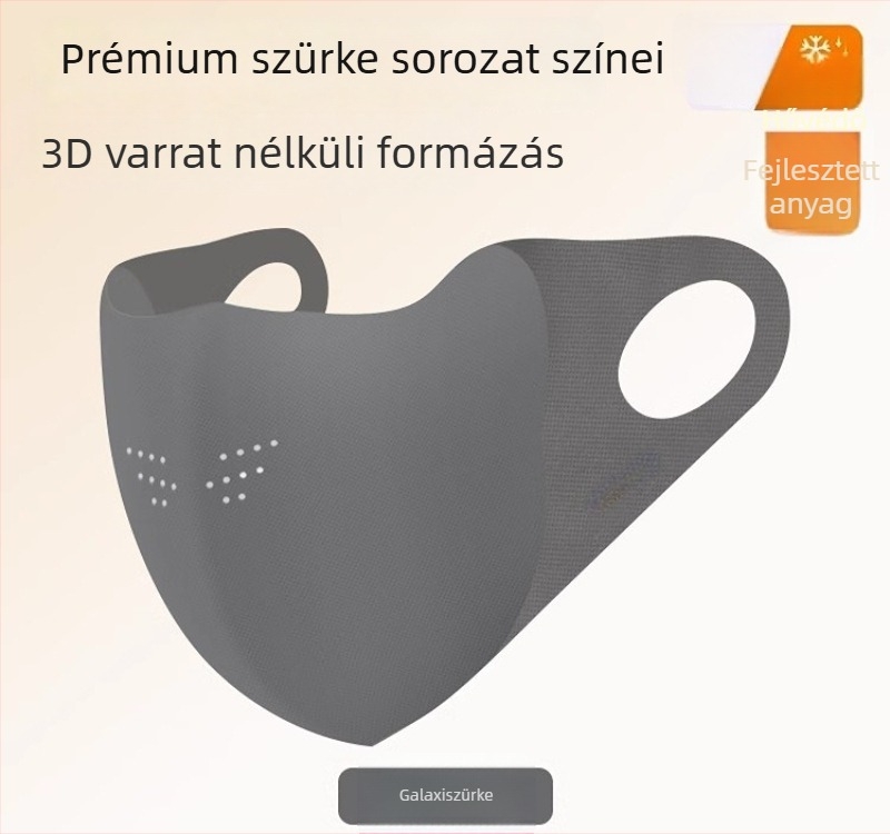 Yi Dun Meleg Téli Maska Párvédő, Pára-mentesítés, Légáteresztő 3D Mosható, Fülre Rögzítés, Monokróm; Anyag: Nylon + Spandex