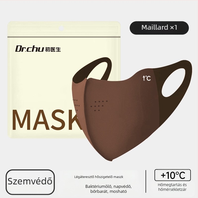 Yi Dun Meleg Téli Maska Párvédő, Pára-mentesítés, Légáteresztő 3D Mosható, Fülre Rögzítés, Monokróm; Anyag: Nylon + Spandex